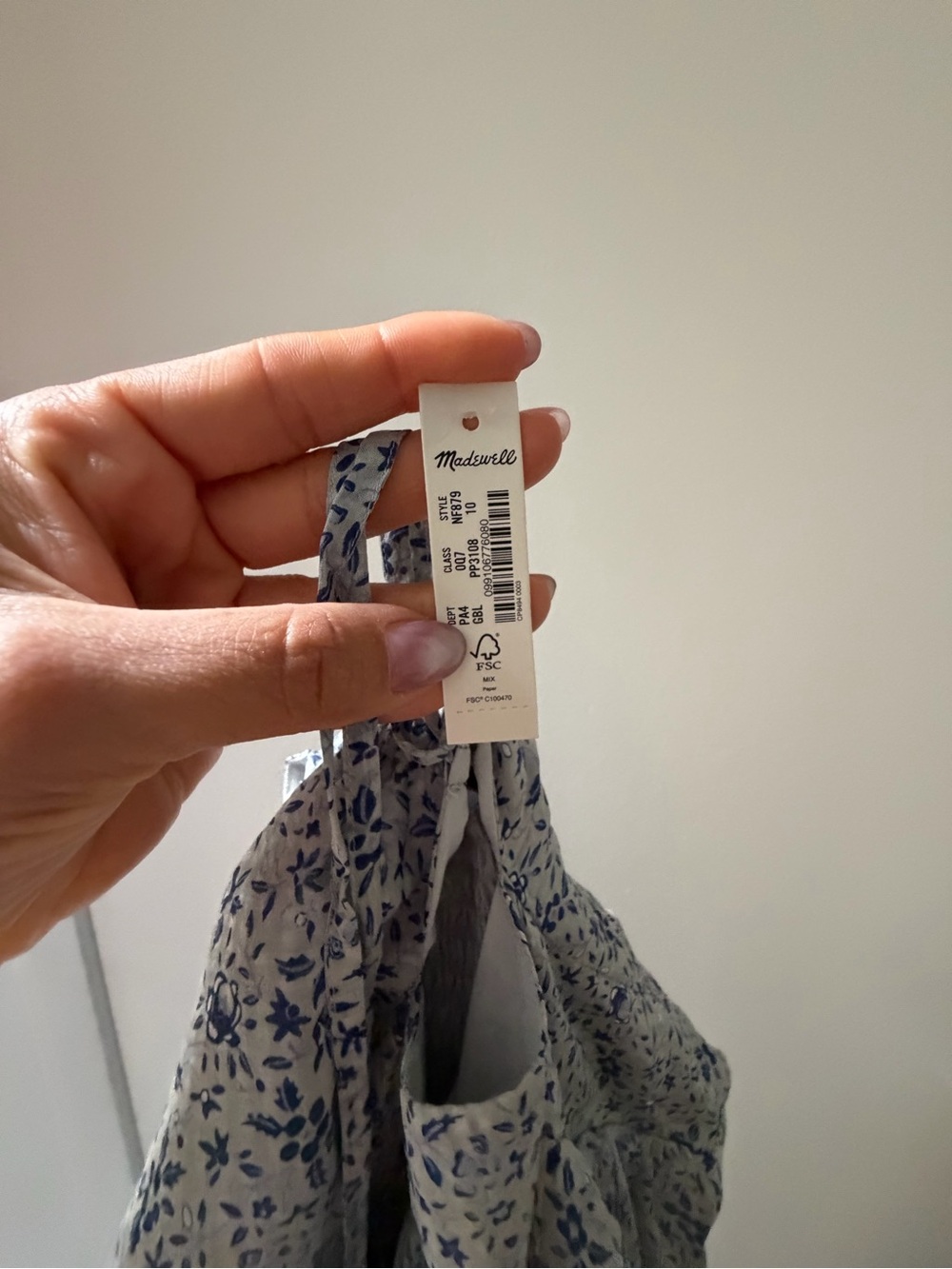 Madewell Blue and White Floral Tie-Front Sundress - Picture 2 of 3